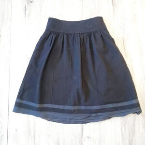 💚5/$25 Banana Republic Wool Cotton Black & Gray Full Mini Skirt Size 0 XS